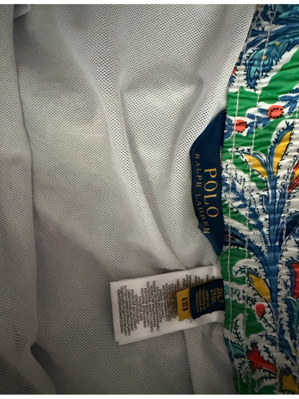 Polo Ralph Lauren Green Paisley Print Drawstring Swim Shorts